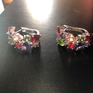COPY - NWT - colorful rhinestone hoop earrings